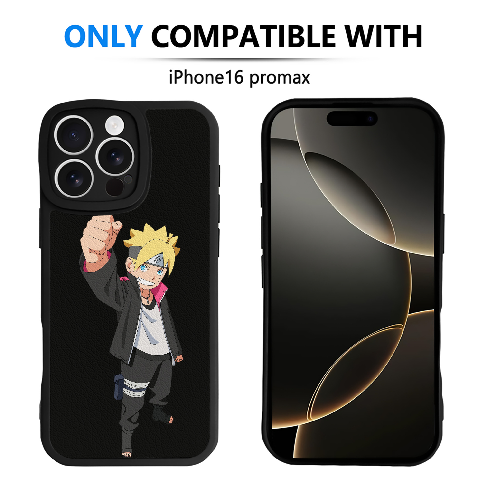 （画像用） NARUTO -ナルト- うずまき ボルト Uzumaki Boruto 【iPhone 16シリーズ対応】シリコンスマホケース（レザー調） 材質：シリコン
